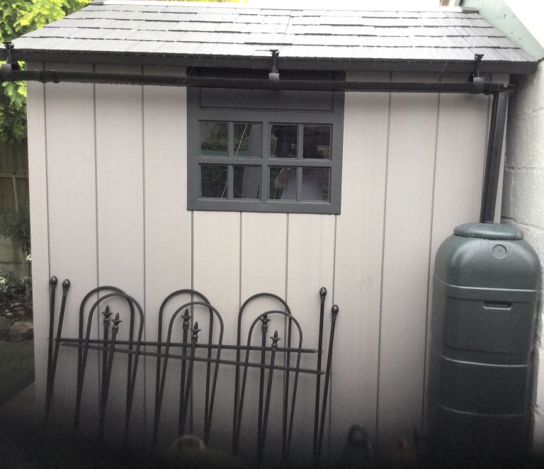 Shed guttering kit for metal and plastic sheds